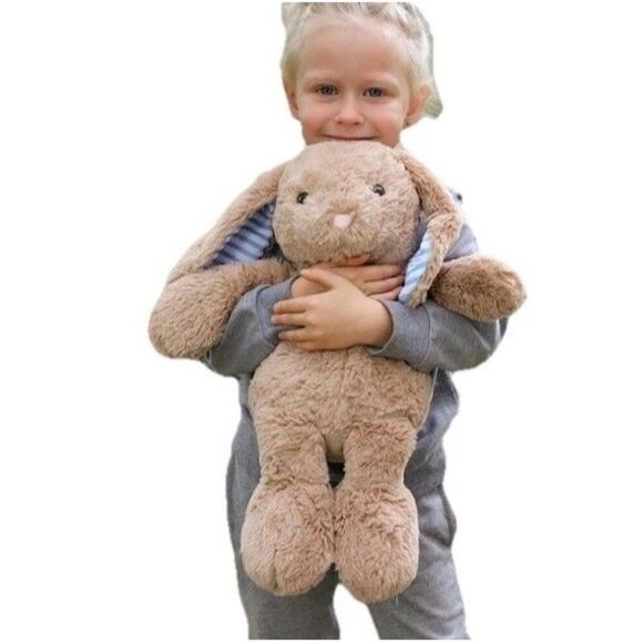 Weigedu Christmas Rabbit Bunny Stuffed Animal Plush Toys Kids Tan Blue 17" New - Picture 9 of 15